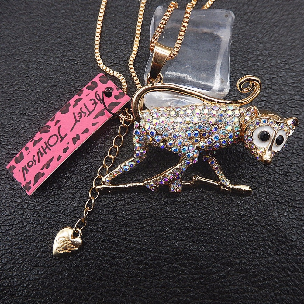 Fashion Jewelry Crystal Monkey Necklace